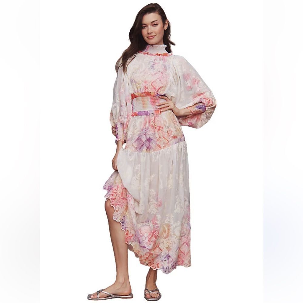 Elliatt Grandeur Long-Sleeve Floral
Organza A-Line Midi Dress/ size L